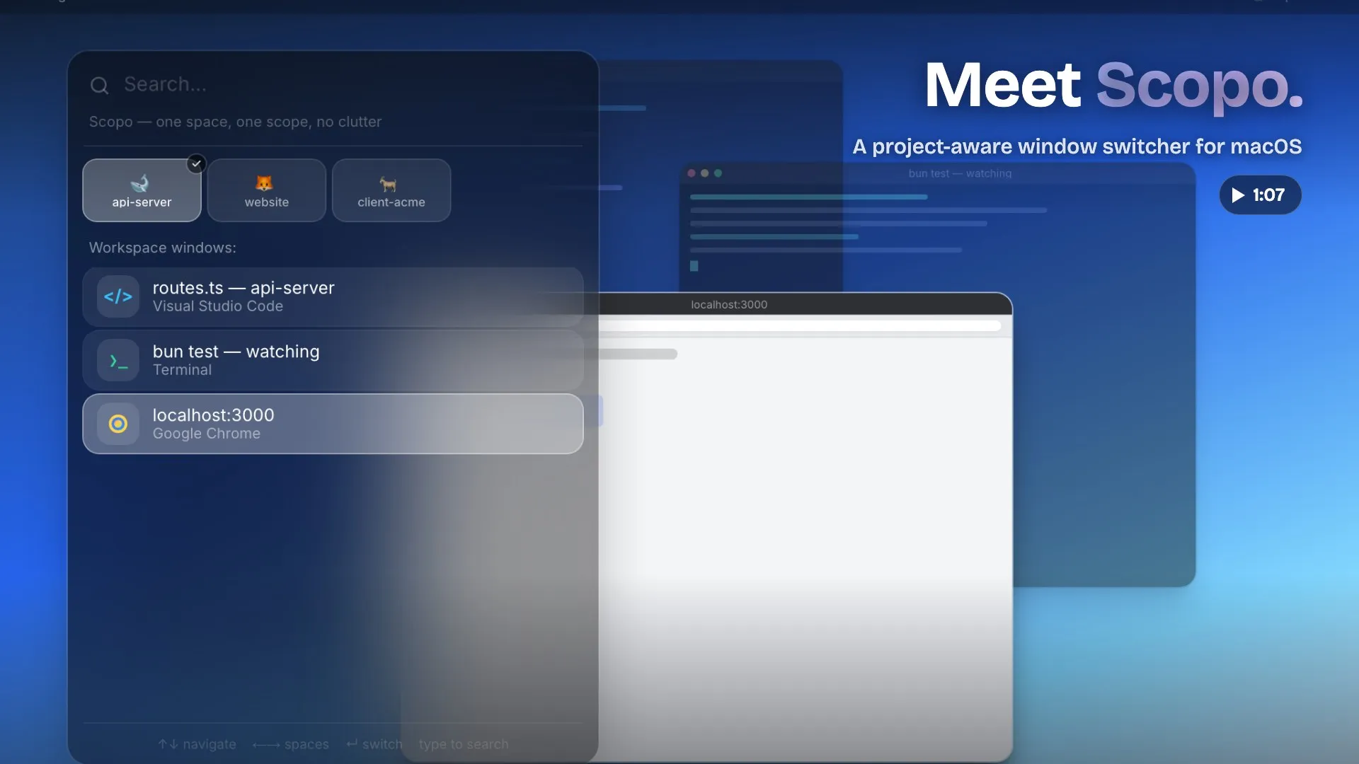 Scopo screenshot showing the app interface