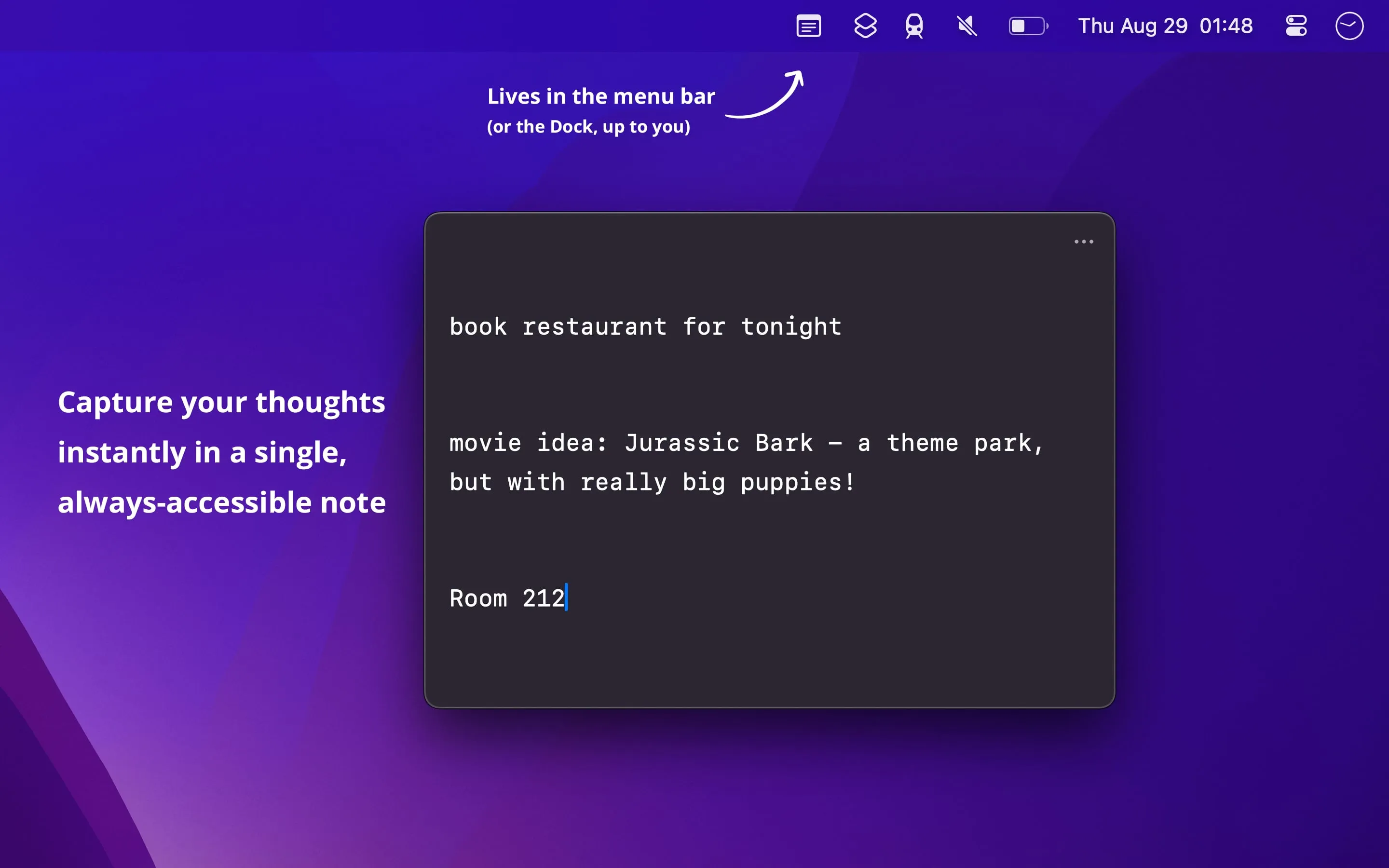 Scratchpad screenshot showing the app interface