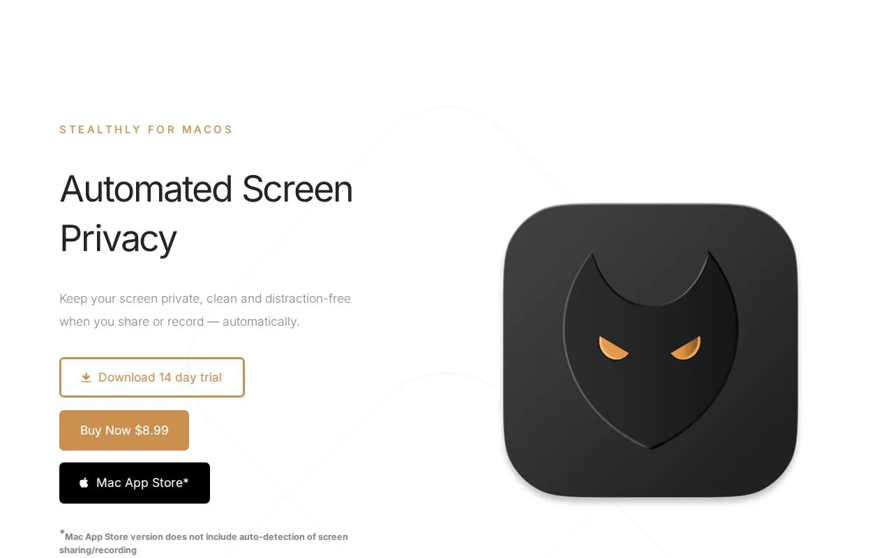 Stealthly screenshot showing the app interface