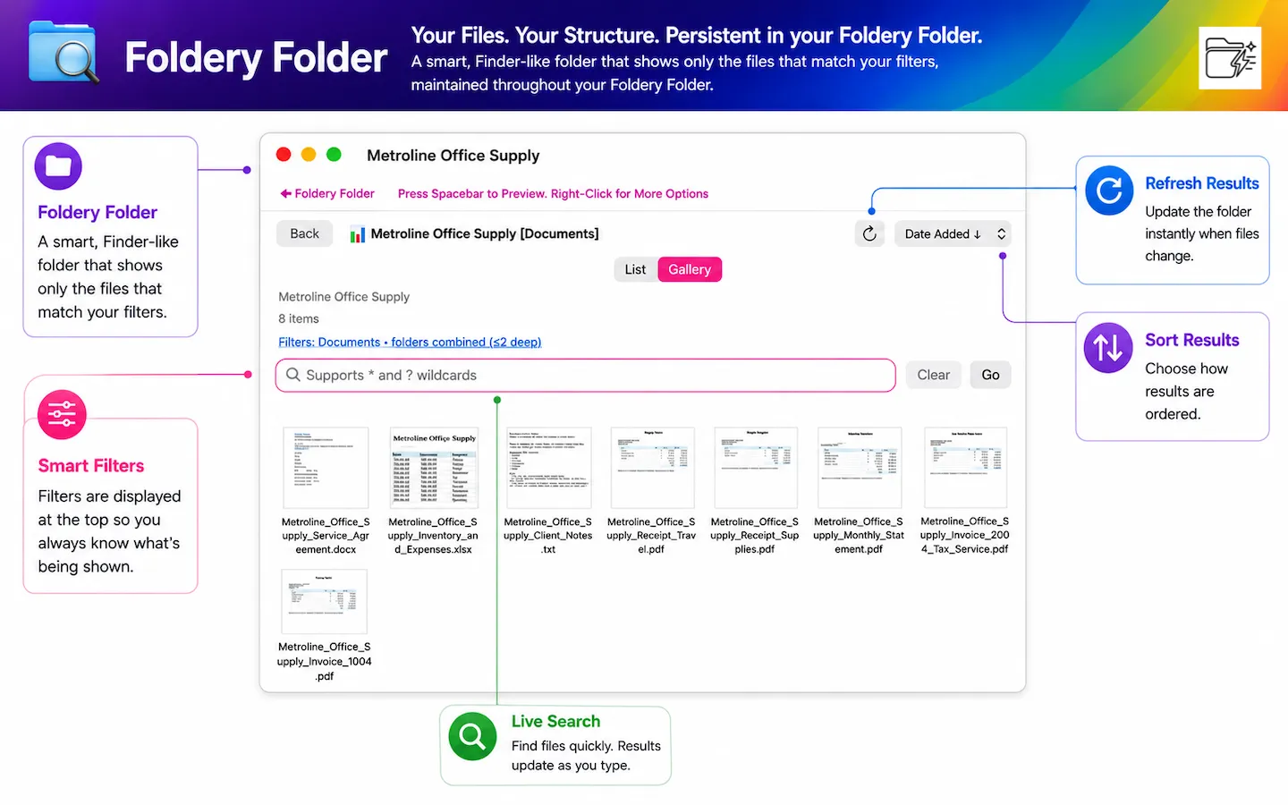 FolderyMenu screenshot showing the app interface