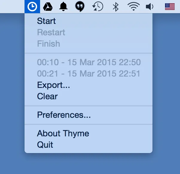Thyme screenshot showing the app interface