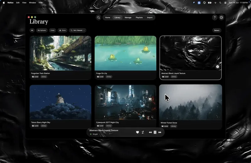 Wallux menubar app preview