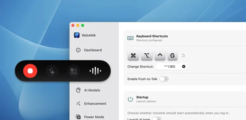 VoiceInk menubar app preview