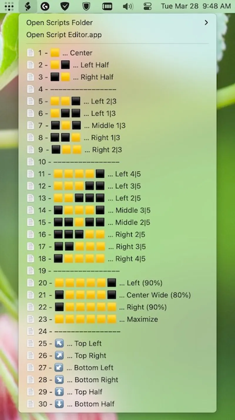 Squares menubar app preview