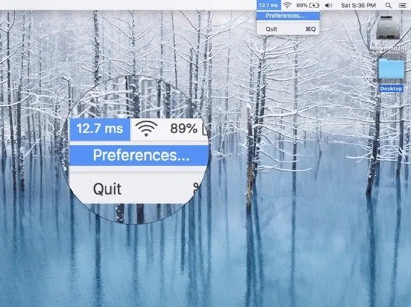 SimplePing menubar app preview