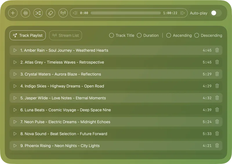 AudiBar menubar app preview