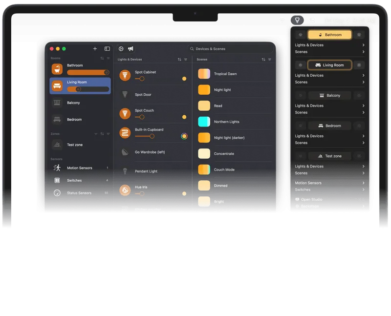 We Love Lights menubar app preview