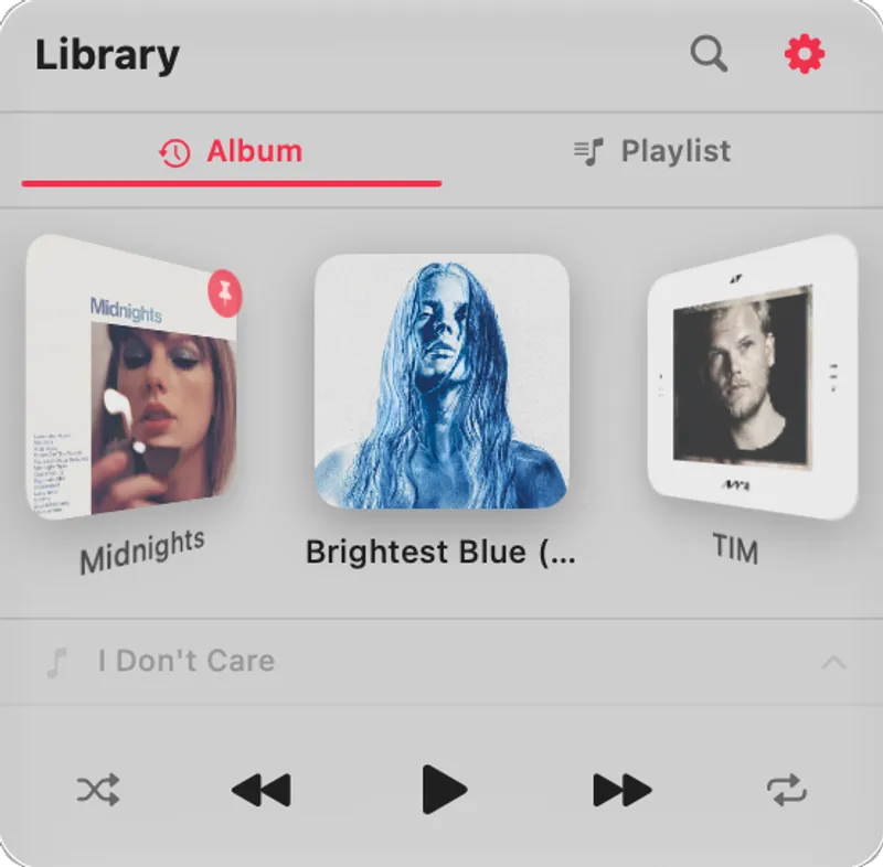 Toggle Music menubar app preview
