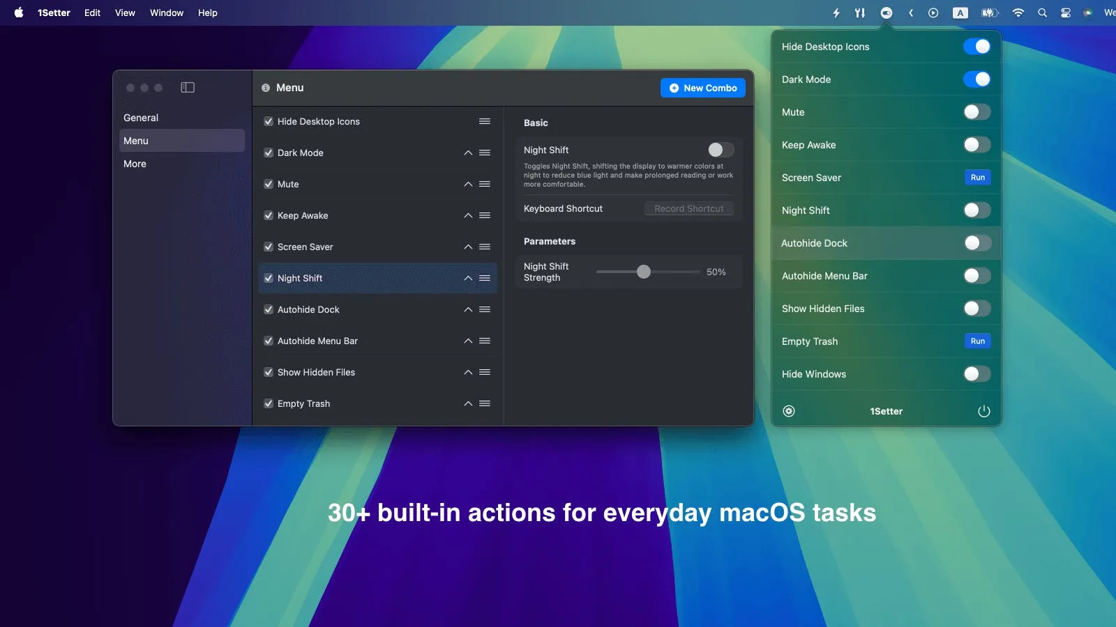 1Setter screenshot showing the app interface