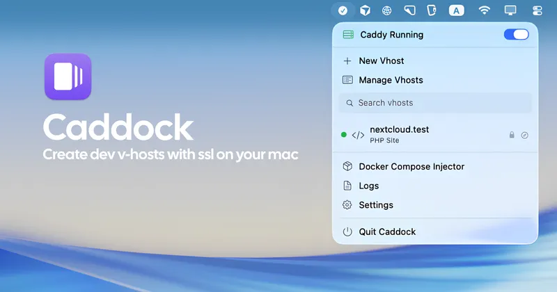 Caddock menubar app preview