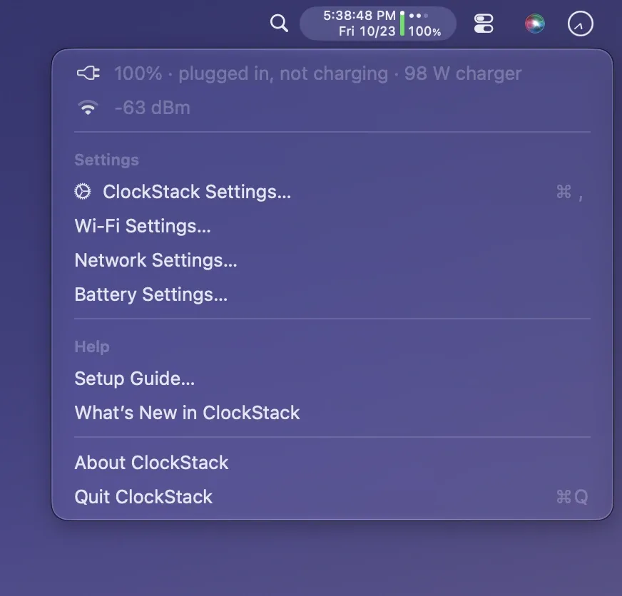 ClockStack screenshot showing the app interface