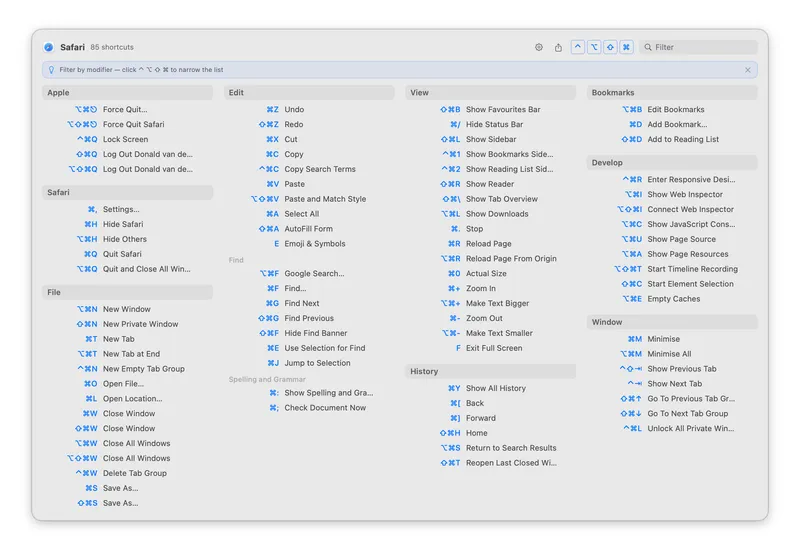 KeyMinder menubar app preview