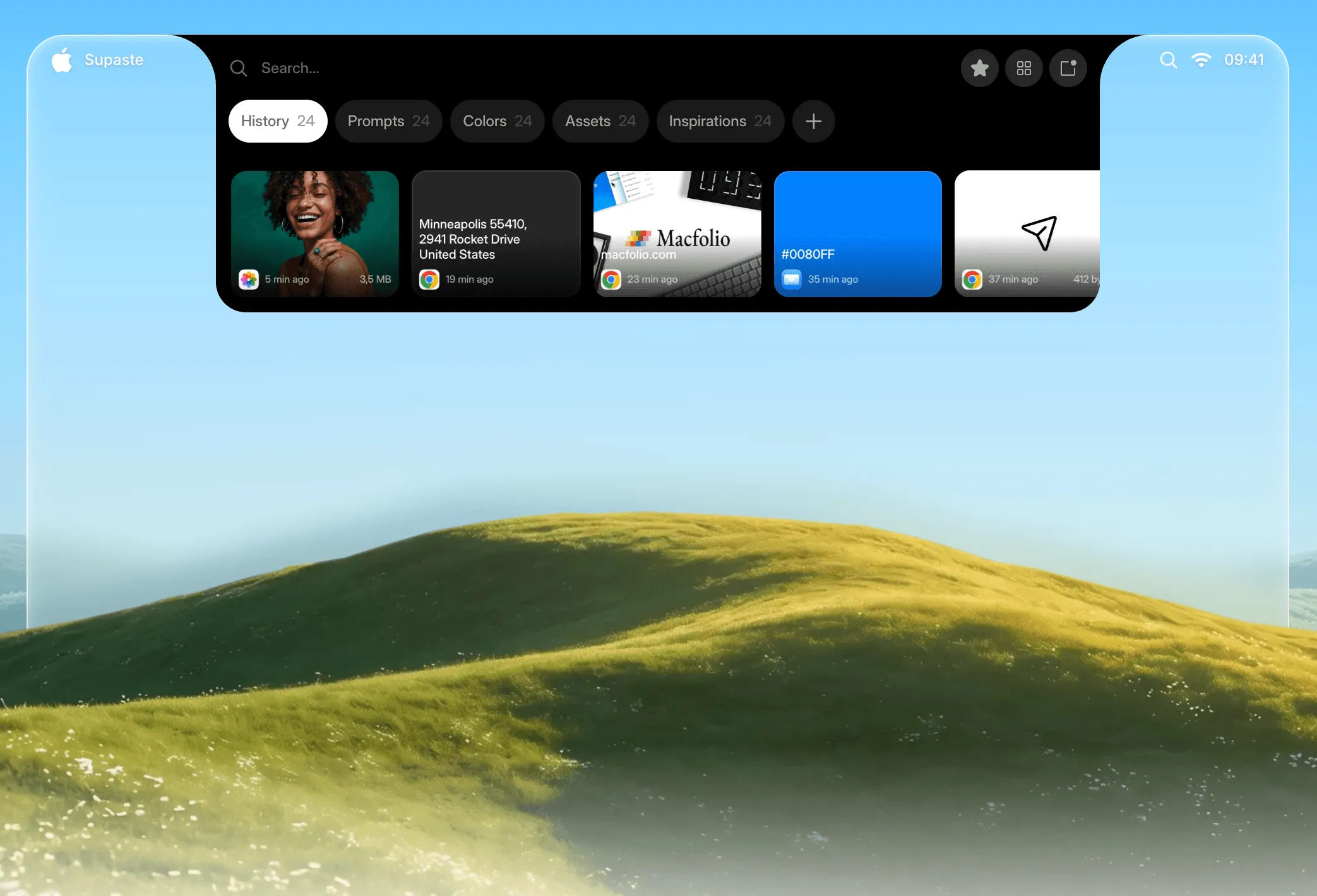 Supaste screenshot showing the app interface