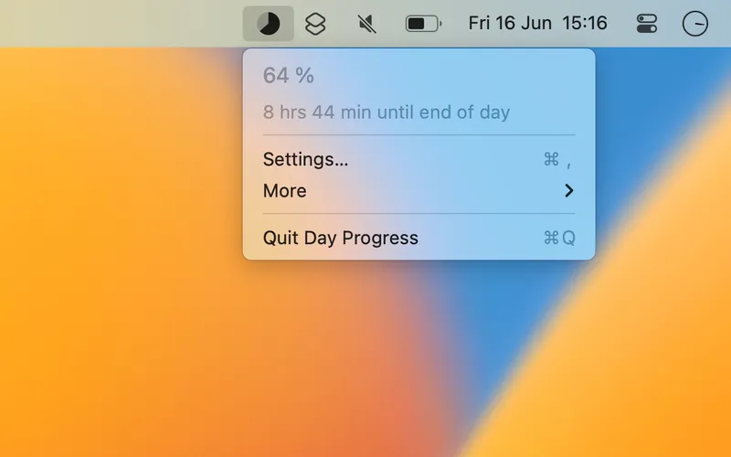 Day Progress menubar app preview