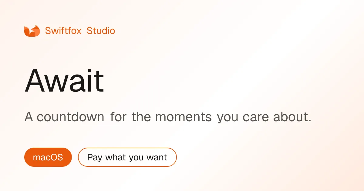 Await screenshot showing the app interface