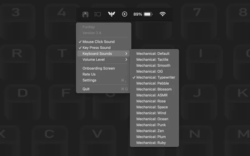 FunKey menubar app preview
