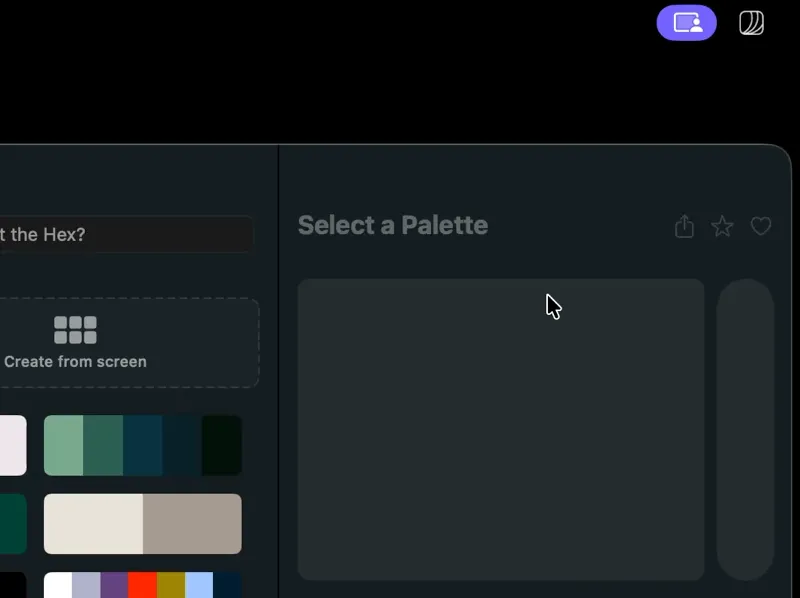 Hexo - Color Palette Manager screenshot showing the app interface