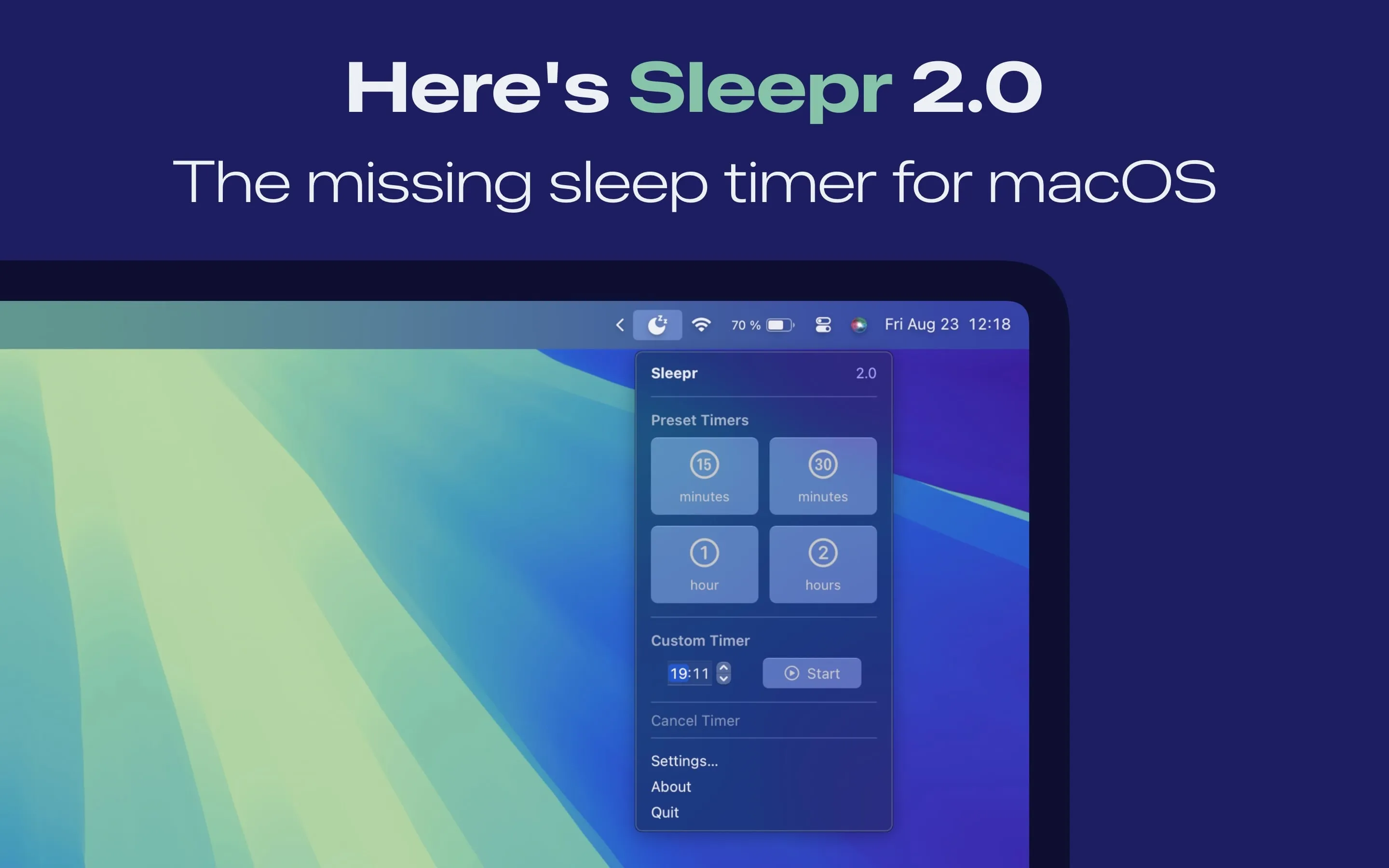 Sleepr screenshot showing the app interface