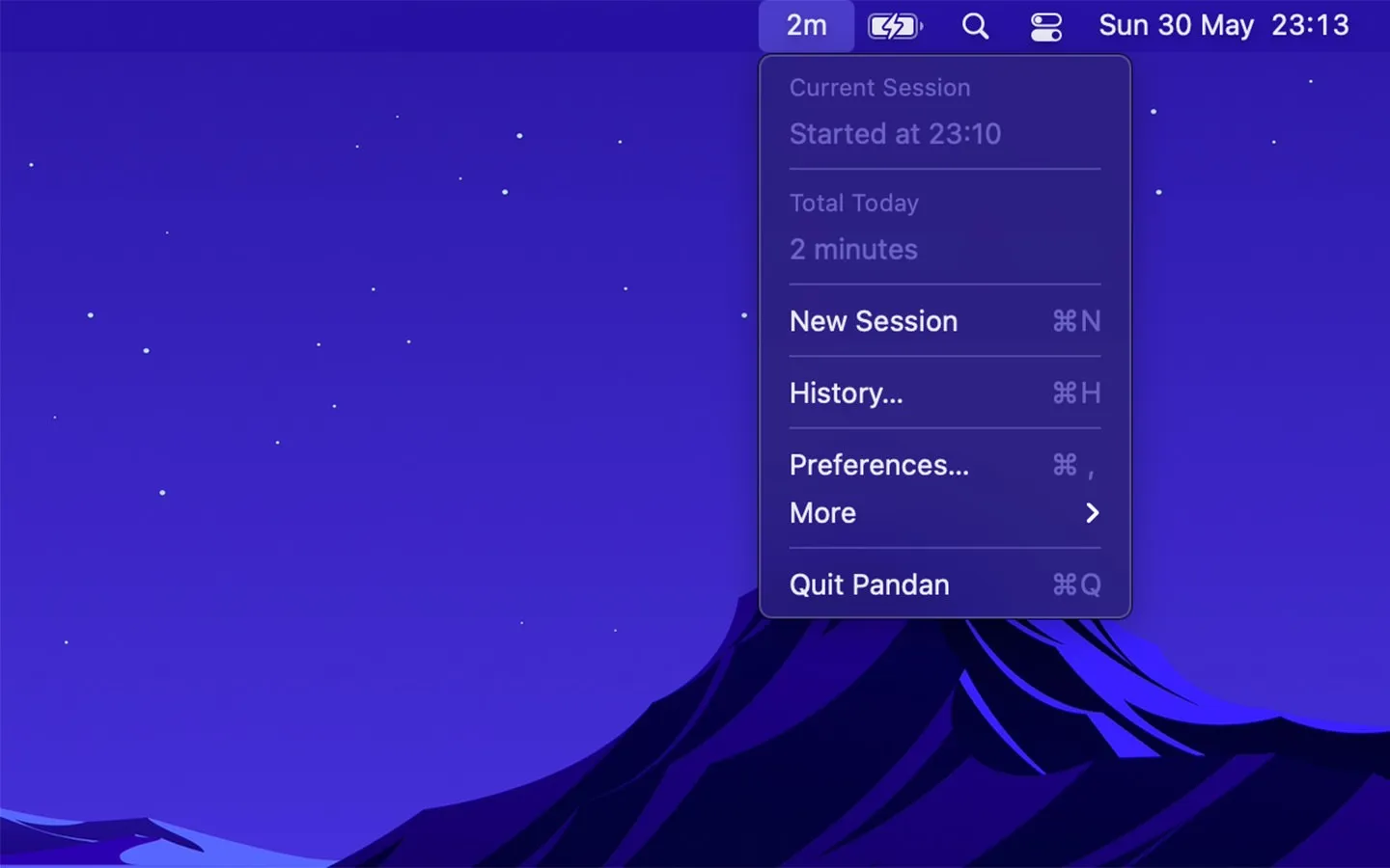 Pandan screenshot showing the app interface