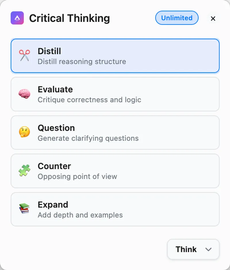Criticly menubar app preview