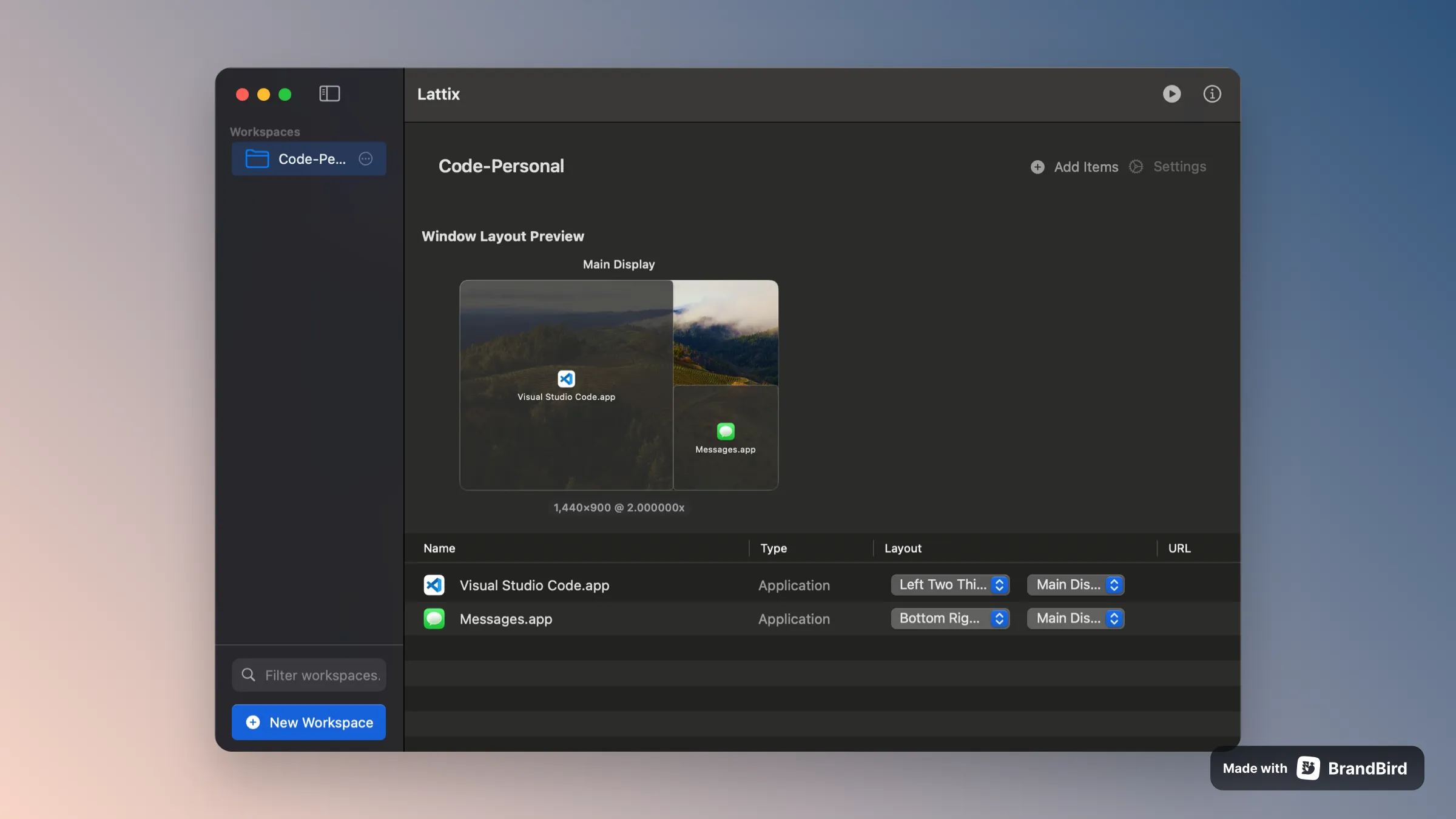 Lattix screenshot showing the app interface