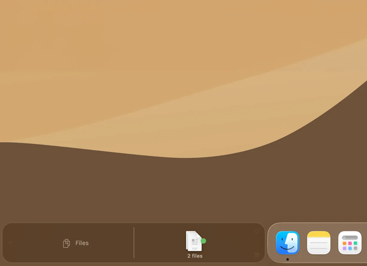 Dockside screenshot showing the app interface