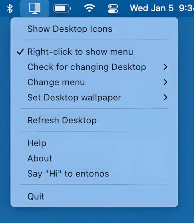 Hide Icons menubar app preview