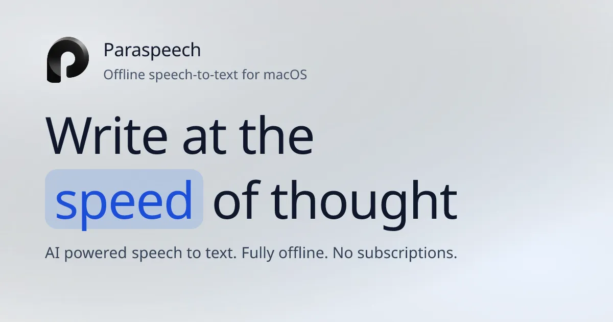 Paraspeech screenshot showing the app interface