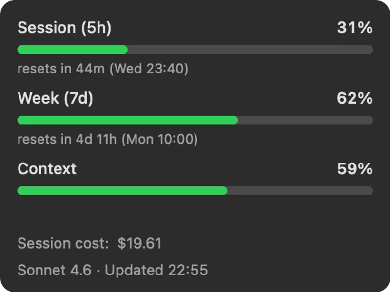 Headroom menubar app preview