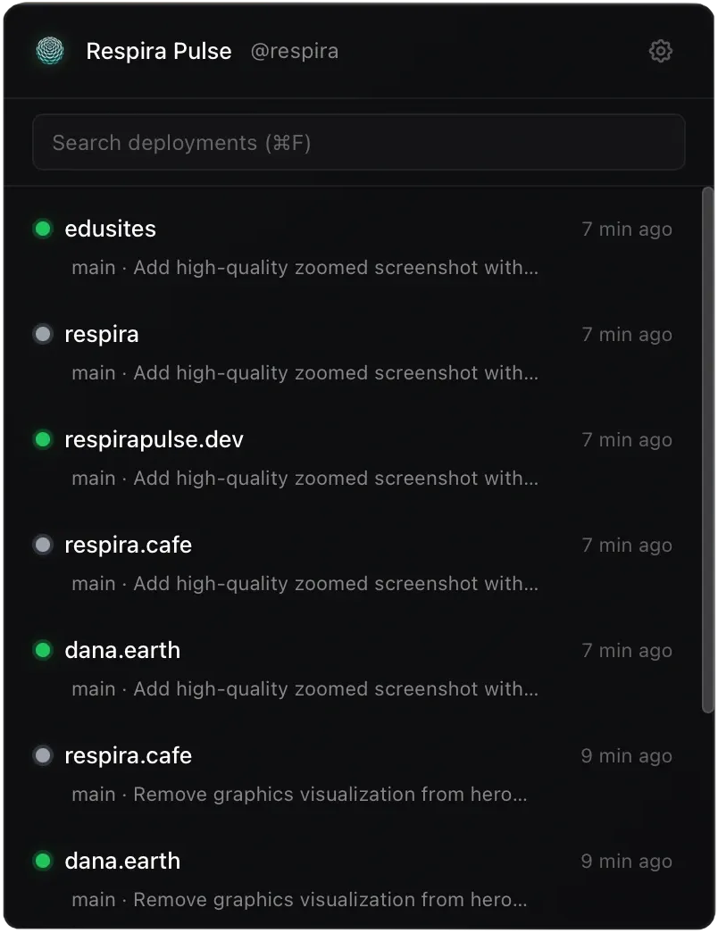Respira Pulse screenshot showing the app interface