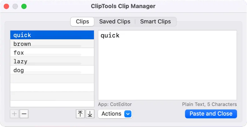 ClipTools screenshot showing the app interface