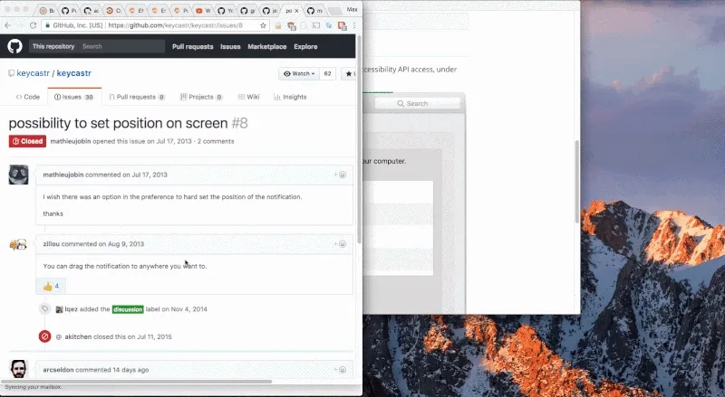 KeyCastr screenshot showing the app interface